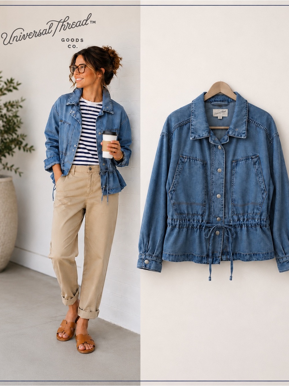 NWOT Cinched Denim Jacket